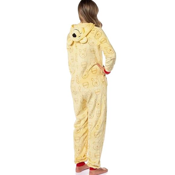 Disney Winnie the Pooh Union Suit Hooded Zip Up Pajama Sleepwear Plus Size 3X - Picture 6 of 6